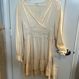 Nude long sleeve dress